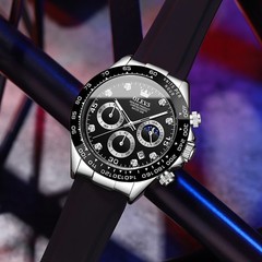 Waterproof Watch OLEVS Quartz Luxury Business Luminous Date Men’s Men Strap