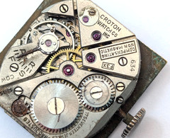 Vintage CROTON 634 F3X 17 Jewels Art Deco Men’s 21mm Watch Movement PARTS REPAIR