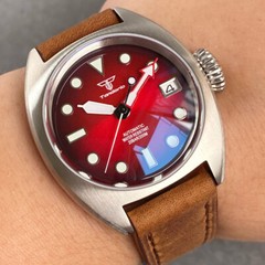 Tandorio Military Retro 36mm Pilot Sapphire 20ATM Automatic NH35A Men Watch Lume