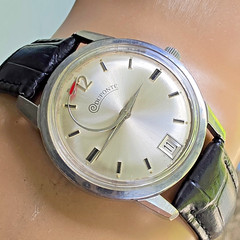 Vintage DUFONTE by LUCIEN PICCARD men’s watch rocket second hand 1960s