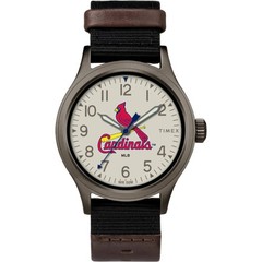 Timex Men’s Watch Clutch St Louis Cardinals Beige and Red Dial Strap TWZBCARMBYZ