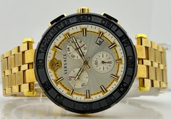 Premium Men’s Versace Greca Chronograph White Dial Date Working Wristwatch