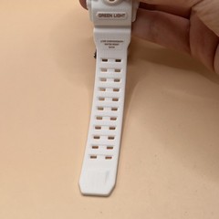 SANDA Sport Watch Digital Analog White Resin Chronograph Alarm Water Resist