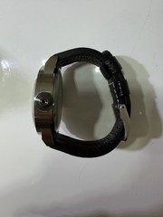 TW Steel TW621 Icon 50mm White Dial Black Leather Date Watch (Missing Crown)