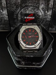 Casio GA-2100 G-Shock Watch – Sandblasted Metal Case Mod – Black Dial