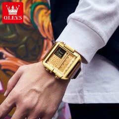 OLEVS Watch Calendar Week Display Chronograph Multifunction Man Wristwatch