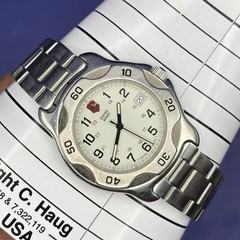 41mm Mens Victorinox Officers Ratchet Swiss Army Watch Full Stainless #6.3
