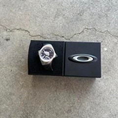 Y2K RARE Oakley Crush 1.0 Stainless Steel Black Dial w/Silver Skull Watch