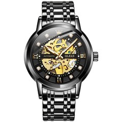 OLEVS 9901 Fashion Multi-functiom Accurate Transparent Vintage Mechanical Watch