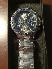 Zhowe Wristwatch Silver Tone with A Black Face. New In Box. Never Worn