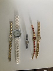 Lot of 5 Vintage Women’s Watches Various Brands and Styles for Parts Or Repair