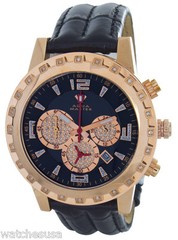 with tags Aqua Master Black Dial Rose Goldtone case Diamond Black Band G2U