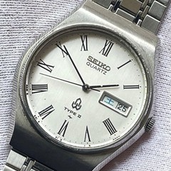 SEIKO TYPE II 4336-8040 DAINI 1977 Silver Dress Watch Used Japan