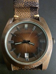 Fossil JR-9040 Men’s Quartz Date 50m Brown Sunburst Dial Leather Strap 40mm