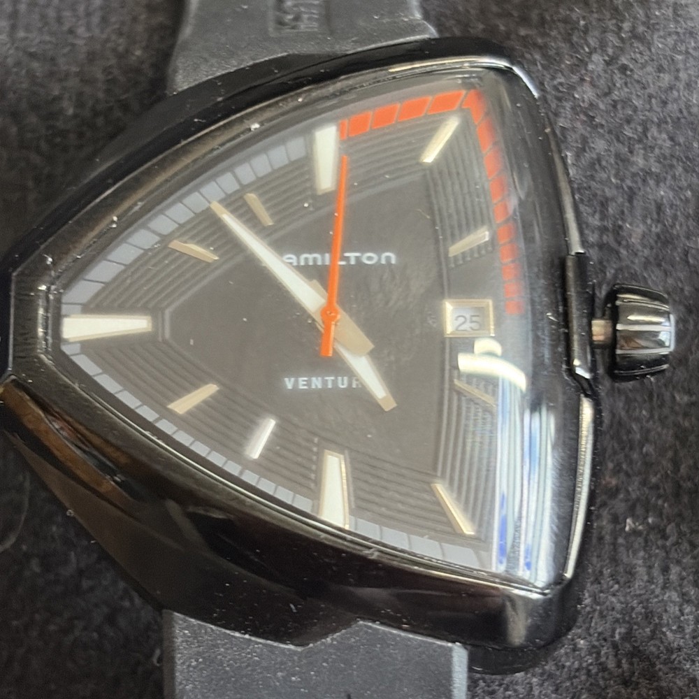 Hamilton H242899 Ventura XXL Watch Presley 75th Anniversary Black Style