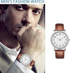 NEW LEATHER LUXURY QUARTZ ULTRA-THIN ANALOG WATCH CASUAL CLASSIC UNISEX