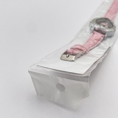 Girls Heart Rhinestone Watch Pink Strap Silver Tone Quartz Analog New Gift