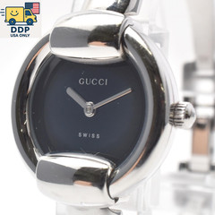 GUCCI 1400L Vintage Women’s Quartz Bangle Watch Silver Case Black Dial [Exc+4]