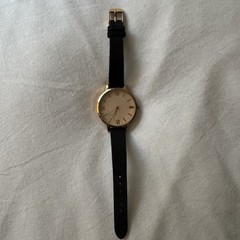 H&M Black And Gold Round Leather Band Roman Numeral Watch – Fits Small