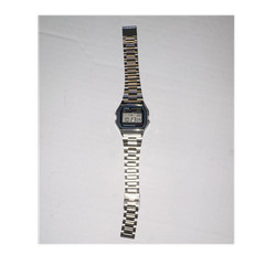 Casio A158W Quartz Digital Alarm Chronograph Day/Date Steel Bracelet Box