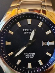 Citizen BM7170-53L Eco-Drive Paradigm Bold Titanium Blue Dial WR100 Watch