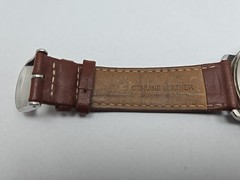 Mens Timex Classic Core 43mm Black Dial Brown Leather Watch New Battery Quartz