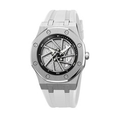 Invicta Speedway Rim Men’s Watch – 42mm 70039 Silver Dial W/White Band New