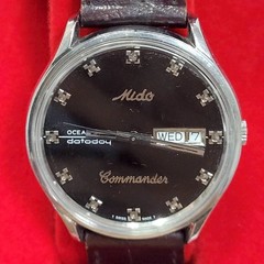 Mido Commander 8268 Black Dial Gemstone Markers Automatic Watch 37 mm.