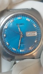 Seiko DX Watch Sunburst Blue Automatic Calendar Model 17 Jewel 6106 – 8439 Runs