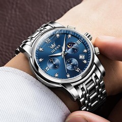 Men’s Large Face Analog Watch – Stainless Steel & Scratch Resistant
