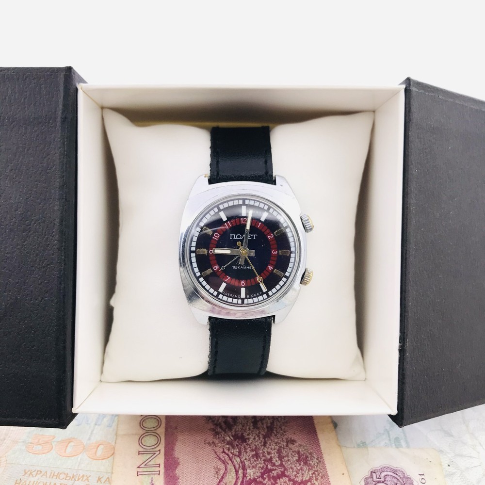 Vintage Poljot Alarm Watch USSR Soviet Blue Dial 2612.1 Manual Signal 18J