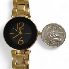 Anne Klein Gold Tone Black Dial Water Resistant 100 Feet Women’s Watch AK/1074