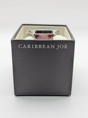 RARE Caribbean Joe Watch Men’s Green/Blue Brown Leather *READ DESCRIPTION*
