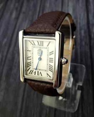 Pierre Lucerne 1888 Vintage Style Swiss Inspired Mens Tank Dress Watch Brw Strap
