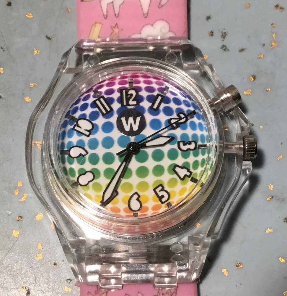 2021 WATCHITUDE GLOW RAINBOW UNICORN LIGHT UP CASE WATCH NO BOX