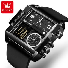 OLEVS Watch Calendar Week Display Chronograph Multifunction Man Wristwatch