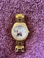 Women’s Animal Theme Analog Watch White Dial Arabic Numerals Gold Bracelet