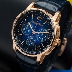 Audemars Piguet Code 11.59 18K Rose Gold Chronograph Blue Men’s Watch 26393OR