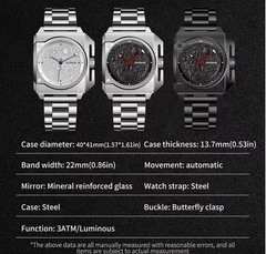 2026 GLENAW 43mm Luxury Mechanical Noctilucent Waterproof Automatic Men Watch
