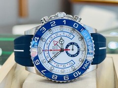 Rolex Yacht-Master II 116680 Steel & Blue Rubber B Band Mercedes Hands BOX/PAPER