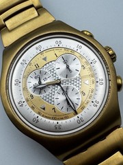 SWATCH IRONY GOLDEN CHEST 47mm Chronograph Wrist Watch YOG100G – Swiss Works