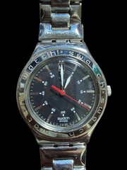 Swatch Irony YGS4001 “O.C.” Quartz Wristwatch Black Dial Stainless Steel