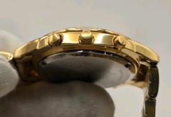 1991 Seiko Chronograph Alarm Gold Tone Mens Quartz Watch 7T32-6M59 – New Battery