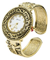 Blekon Collections Quartz Womens 38mm Intricate Concho Cuff Bangle Watch
