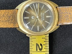 Rare Vintage Men’s 1976 BULOVA ACCUTRON G3592 N6 2180 Brown Dial Gold Case Watch