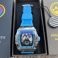 Brand New In Box Never Worn AJ Watch Astronaut Outer Space Stars Moon Sun Blue