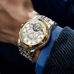 Automatic Mechanical Watch Waterproof Luxury Dial Strap Men Men’s