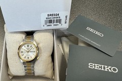 Seiko 5 Sport SNXS Series Two Tone Silver dial Unisex 32mm Watch SRE024 Japan
