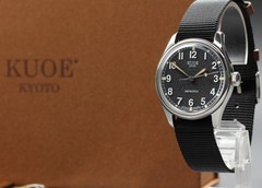 KUOE KYOTO OLD SMITH 90-002 35mm Black Automatic Men’s Watch JAPAN [Box]