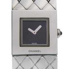 CHANEL Matelasse Watches H0009 Silver blackDial Stainless Steel Quartz Ana…